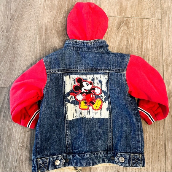 Disney Mickey Mouse Denim Sweatshirt Jacket 3T - Picture 1 of 4